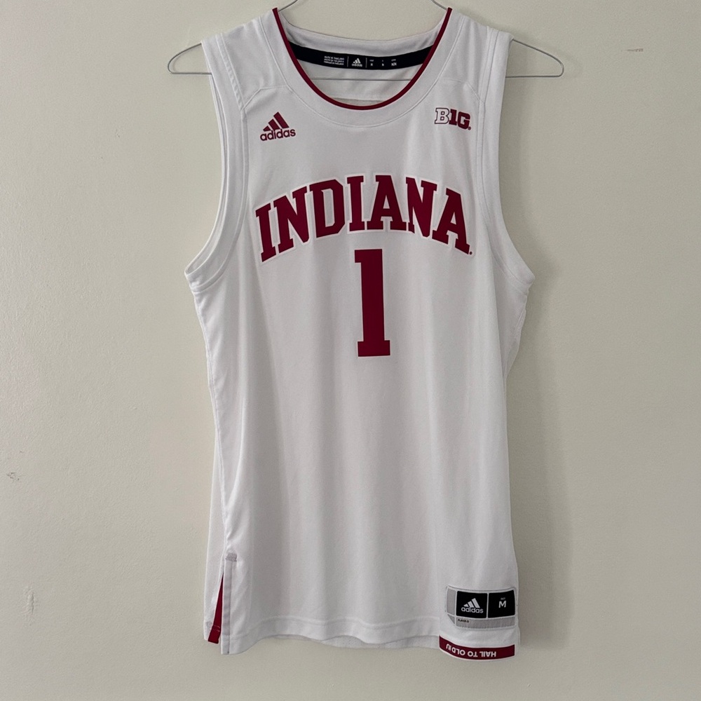 Adidas White and Red Indiana Jersey